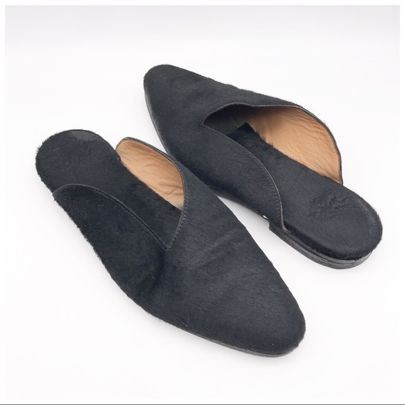 Savas The Letta Slipper in Black Calf Hair Size 37 - Picture 3 of 11